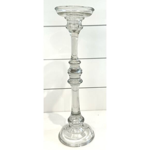Pressed Glass Vintage 2-Part Screw Apart Candlestick 18.5" Tall-RARE & UNIQUE! - Picture 1 of 8